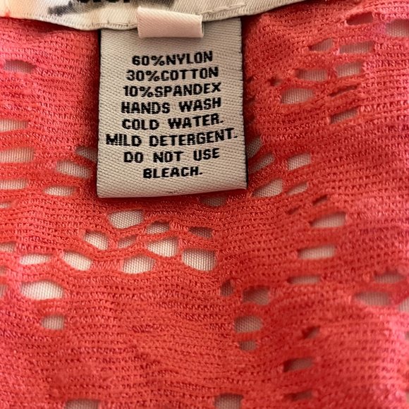 Passion Concepts Orange Lace Bat-wing Sleeves, Scoop neck Top Size Large - Picture 7 of 8